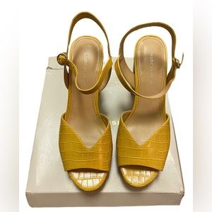 Marc Fisher Yellow Dercy Platform Sandal